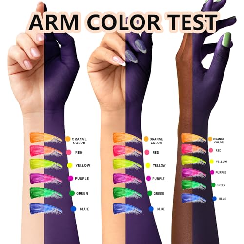 6 Color Neon Glow Mascara Set - Waterproof UV Fluorescent