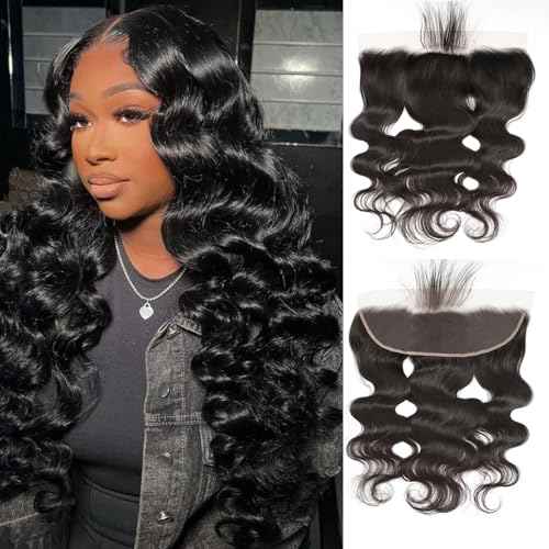 22Inch 13x4 HD Lace Frontal Body Wave 0.1mm SKINLIKE Ultra Thin Invisible HD Lace Frontal Closure Melt Into Skin Easily£¬Pre Plucked With Baby Hair 12A Grade Brazilian Human Hair