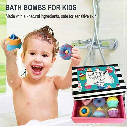 Bath Bombs Gift Set for Christmas - Bath Bombs for Girls, 6 Aromatherapy Natural BathBombs w/Organic Ingredients Skin Moisturizing Bubble BathBombs for Women Relaxing, Kids Stocking Stuffers