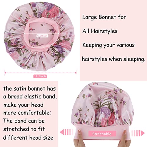 Satin Sleep Bonnet for Curly Hair, Anti-Frizz - 3 Pack