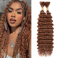 #30 Light Brown Deep Curly Braiding Hair 18 Inch 2 Bundles