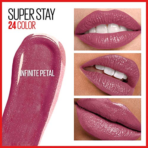 Maybelline Super Stay 24, 2-Step Liquid Lipstick Makeup, Long Lasting Highly Pigmented Color with Moisturizing Balm, Infinite Petal, Pink, 1 Count