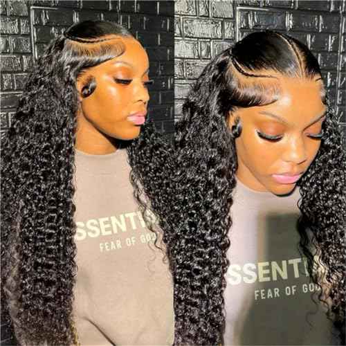 Wiggins Pre Braided Glueless Wig Water Wave Lace Front Wigs Human Hair Glueless Wigs Human Hair Pre Plucked Pre Cut Water Wave 13x4 Lace Front Wigs Human Hair For Black Women 16 Inch