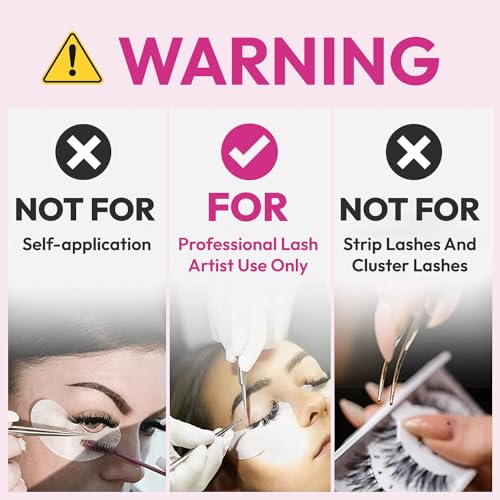 Eyesy Lash 500 Wispy Lash Extensions 5D 0.07 Size 12mm Curl D & Lady Black Glue Black Eyelash Glue 5ml (PROFESSIONAL USE ONLY)