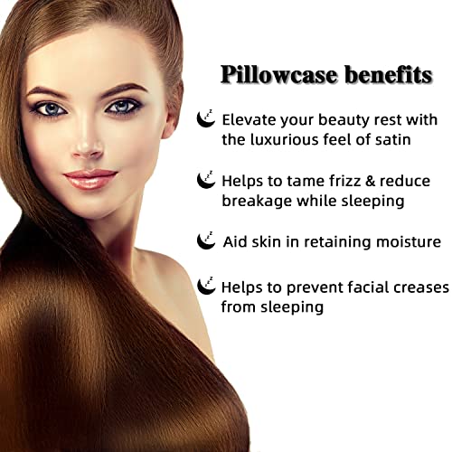 Luxury Satin Silk Pillowcase Set for Hair and Skin, Sleep Set: Standard Size Pillowcase, Satin Eye Mask and Scrunchie