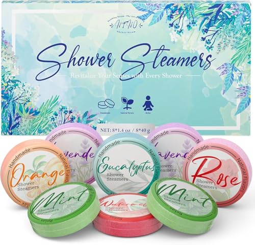 Aromatherapy Shower Steamers - 8 Pack Natural Essential Oils for Relaxation