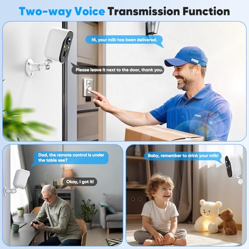 Nikoglly 4MP Wireless Outdoor Security Camera with AI Detection