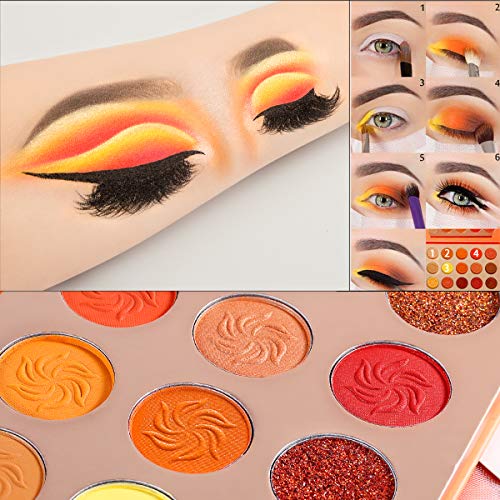Afflano Sunset 15-Color Eyeshadow Palette – Warm Pigmented Matte & Shimmer