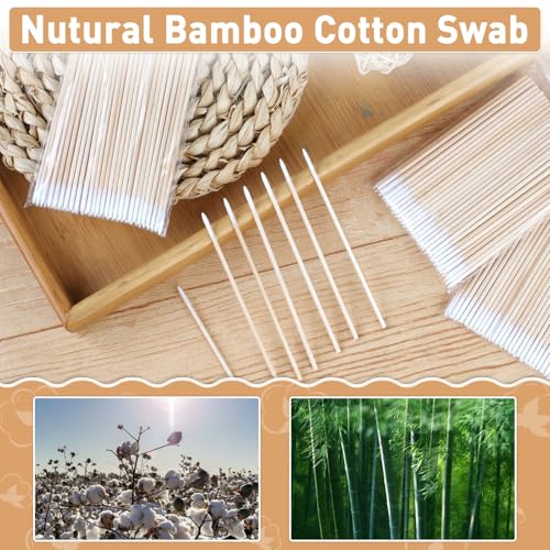 Pointed Tip Microblading Cotton Swabs with Wood Handles - 1000 Count