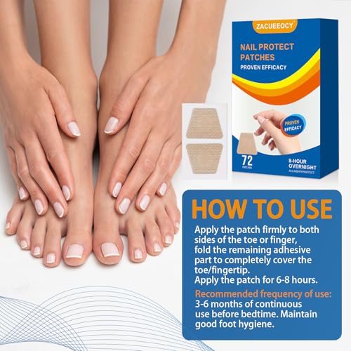 ZACUEEOCY 72-Count Fungal Nail Patches for Overnight Repair of Damaged Toenails