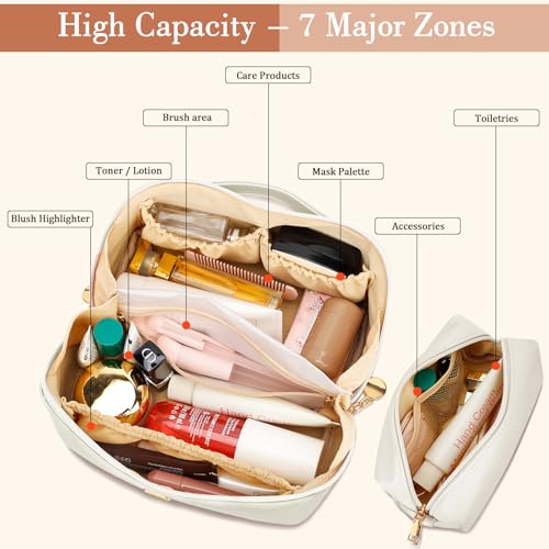 Personalized Initial Makeup Bag | Waterproof PU Leather