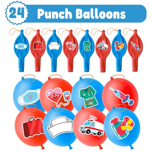 Nurse Party Favors Set - 48 Tattoos & 24 Punch Balloons