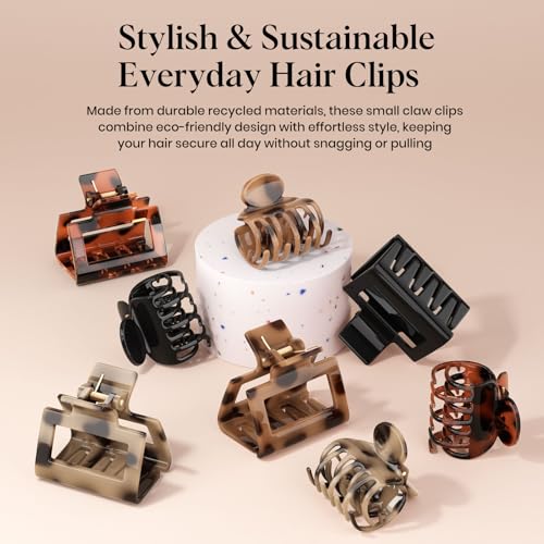 Medium Claw Clips for Women - 8 PC Hair Clips Set