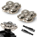 2Pack Pro 4 Shaver Replacement Heads for Skulls Pitbulls Series Gold PRO, Silver PRO, Platinum PRO, Butterfly Kiss PRO Head Shavers, Floating 4 Heads for a Fast, Close and Smooth Shave.