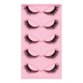 5 Pairs 3D Faux Mink Lashes - Dramatic Cat Eye Wispy Volume with Featherlight Invisible Band, Reusable False Eyelashes Easy to Apply for Day to Night Wear, Parties & Special Events (XF36-5)