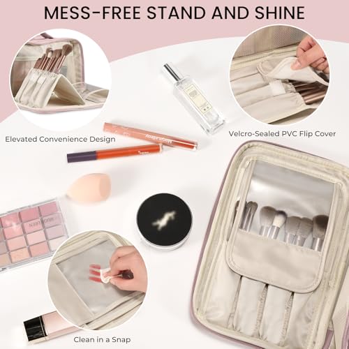 HauteHues Travel Makeup Bag Large Capacity Waterproof Organizer