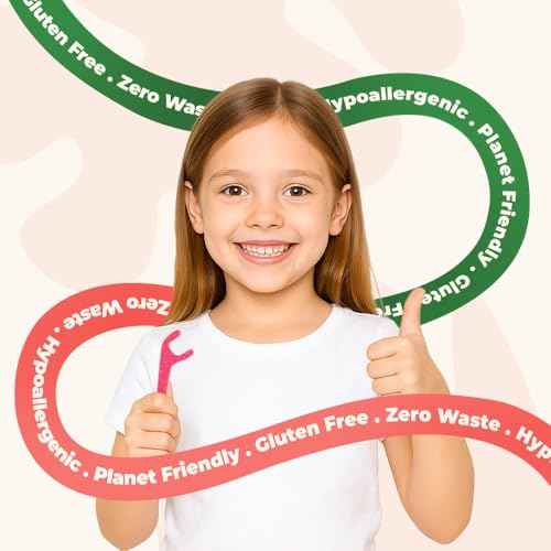 Biodegradable Kids Flossers - Dental Floss Picks for Children | Fluoride & Plastic-Free | Colorful & Fun Animal Floss Sticks | Eco Friendly, Vegan, Natural (Strawberry - 200 Pack)