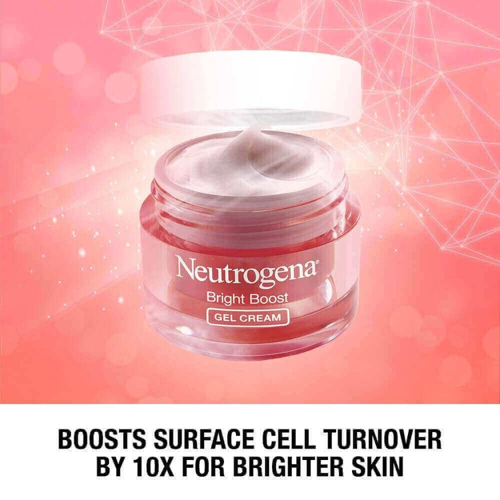 Neutrogena Bright Boost Brightening Moisturizing Face with Skin Resurfacing and Brightening Neoglucosamine for smooth skin Facial with AHA PHA and Mandelic Acids, Gel Cream, 1.7 Fl Oz