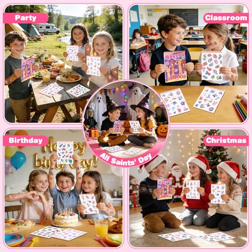 350PCS Temporary Tattoos for Kids, Pre-Cut Safe Designs Dinosaurs Unicorn Butterfly Animals Perfect Party Favors Classroom Prizes Stocking Stuffers Birthday Christmas Gifts Boys Girls Ages 3-12