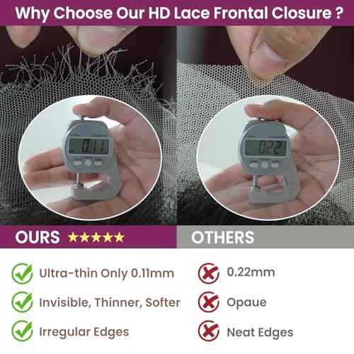 13x6 Real HD Lace Frontal, 0.11mm Ultra-Thin Skinlike Invisible Swiss HD Lace Frontal Pre Plucked with Baby Hair Brazilian Virgin Hair Ear to Ear 13x6 Lace Frontal Human Hair 20 Inch