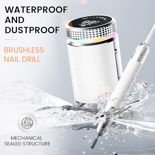 L'UGX Professional Nail Drill 35000RPM Waterproof Rechargeable