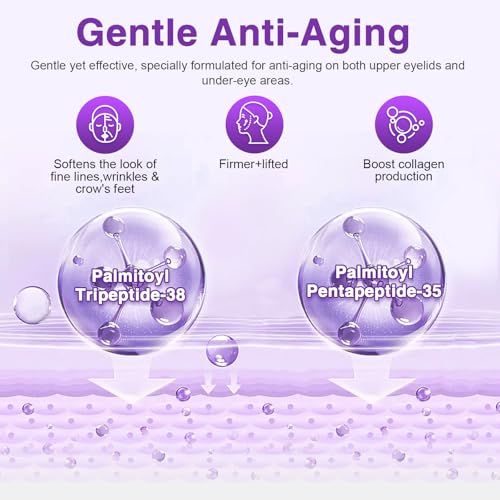 Eye Cream Anti Aging for Wrinkles with Peptide & Hyaluronic Acid for Fine Lines, Brightening Eye Moisturizer Cream for Women to Reduce Dark Circle with Niacinamide, Paraben Free 1.0 OZ (30g)