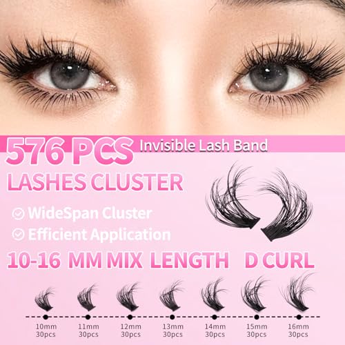 DIY Lash Extension Kit - 280Pcs 3D Fluffy Clusters