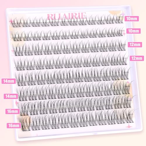 Lash Clusters Wispy Eyelash Clusters Eyelash Extensions 96pcs Individual Lash Extension 10-16MM Natural CD-Curly Cluster Lashes by Ruairie