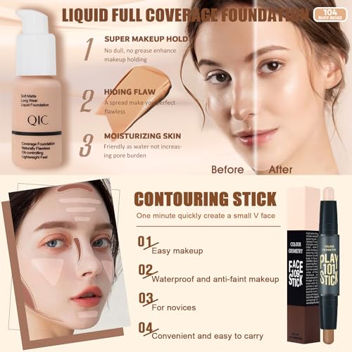 All-in-One Makeup Kit for Women - Full Size Travel Set