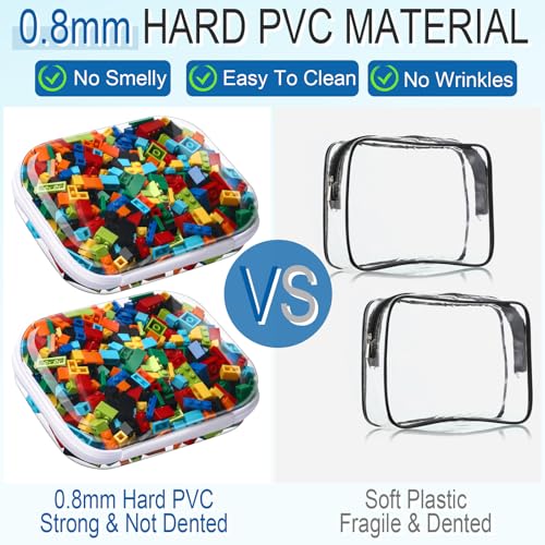 6-Pack Clear Hard Zipper Cases | Storage Organizer Bags