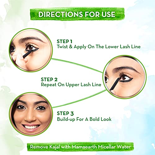 Mamaearth Charcoal Black Kajal with Vitamin C & Chamomile 0.35g