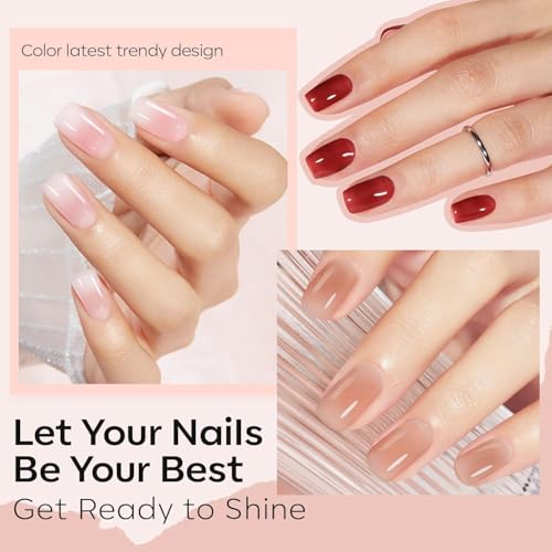 Modelones Quick Dry Nail Polish Set, 6 Colors Jelly Nude