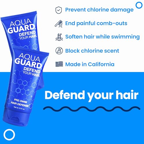 AQUA GUARD Pre-Swim Hair Defense 5.3 Fl Oz 2-Pack - Prevent Chlorine Damage, Protect Hair