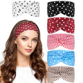 6-Pack Elastic Polka Dot Headbands for Women – Non-Slip
