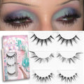 Kumiko Handmade Manga Lashes 3-Styles Douyin False Eyelashes Manhua Lashes, Cat Eye, Anime Lashes, Fake Lashes - Japanese Korean Wispy Lashes, Kawaii, Fairy, Trendy Idol lashes