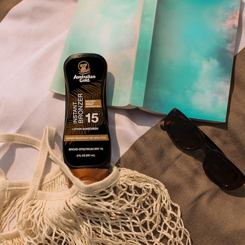 Australian Gold SPF 15 Sunscreen Lotion with Instant Bronzer, 8 oz
