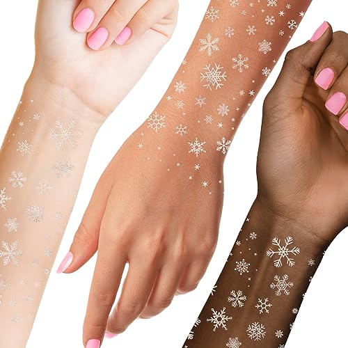 Flash Tattoos Winter Frost Metallic Temporary Tattoos (36 Pack)