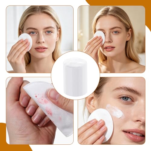 Large Oval Cotton Pads for Facial Cleansing & Makeup Removal, 100 Pack