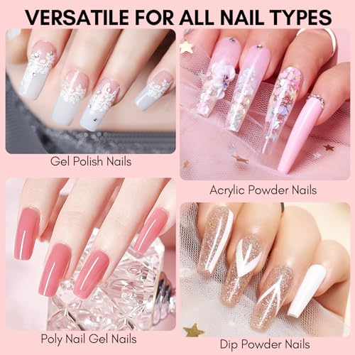 Makartt Hema-Free Gel Top Coat and Base Coat Set, No Wipe Shine Finish Soak Off Gel Base Top Coat Long Lasting LED Nail Lamp Gel for Gel Nail Polish Salon Quality Nail Manicure Gifts, 2pcs 15ML