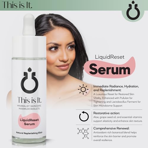 LiquidReset Serum | Natural Replenishing Elixir | Highest Grade Botanicals | Clean Beauty | Patented Ingredients | Molecular Distillation | Resets, Restores, Protects | Soothing | Anti-inflammatory |