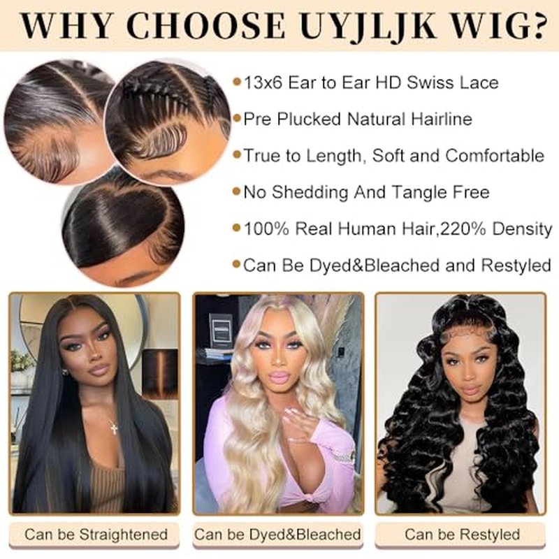 32 Inch Body Wave Lace Front Wig 220% Density 13x6 HD