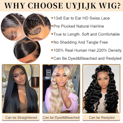 32 Inch Body Wave Lace Front Wig 220% Density 13x6 HD