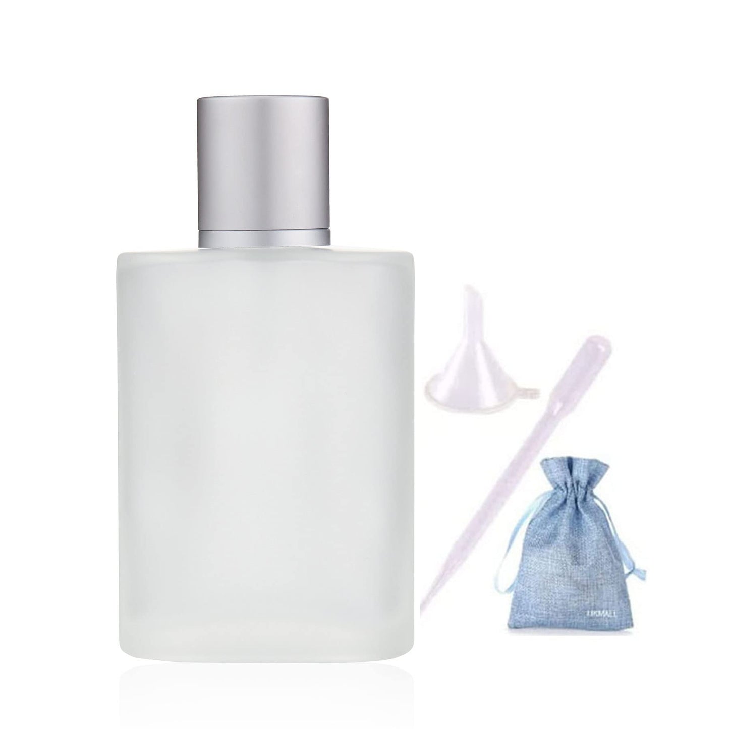 JJKMALL 100ML 3.4OZ Refillable Spray Perfume Bottles large cosmetic Fine Mist Atomizer Empty Frosted Clear Glass Essential Oil Container for Travel Makeup Party Refill tool