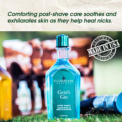 Clubman Pinaud Gent¡¯s Gin After Shave Lotion ? Masculine Scent with Gin, Lime & Cedar Notes, Refreshing Aftershave for Men, 6 oz