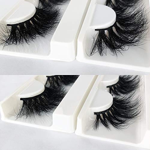 Mikiwi 25mm Mink Lashes, Fluffy Volume Mink Eyelashes, Real 5D Mink Lashes Bulk, Dramatic Long 25mm Eyelashe, Wholesale Mink lashes, Pack of 4