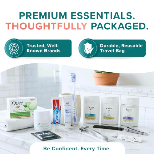TREKTOTE Unisex Travel Essentials Kit 1 Pack - Complete Toiletry Set