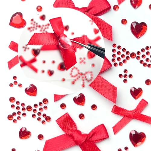 Valentine's Day Face Gems Rhinestone Temporary Tattoo Sticker Set