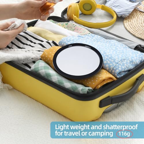 YoHumk Black Fogless Shower Mirror for Shaving & Makeup with 3 Suction Cups