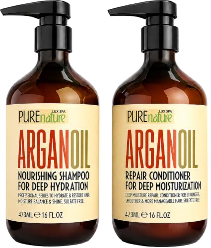 Pure Nature Lux Spa Moroccan Argan Oil Shampoo & Conditioner Set - Sulfate-Free Hair Care