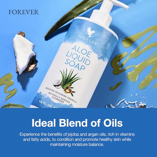 Forever Living - Aloe Liquid Soap - Gentle Cleansing and Moisturizing with Aloe Vera, Jojoba and Argan Oil - Gluten-Free and Vegan - 16 fl oz (Pack of 2)